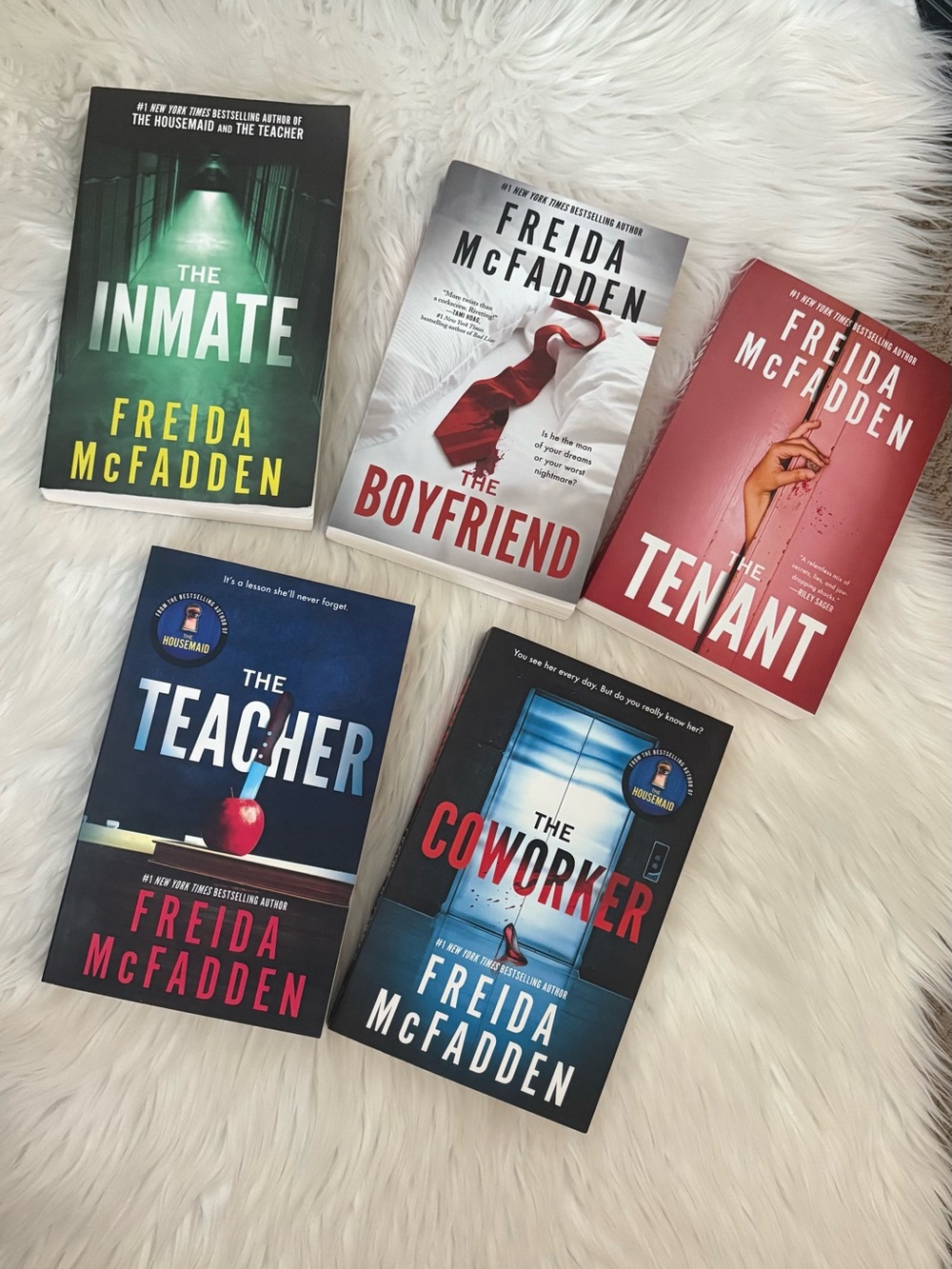 Lot of 5 Books by Frieda McFadden - Boyfriend, Inmate, Tenant, Coworker, etc.